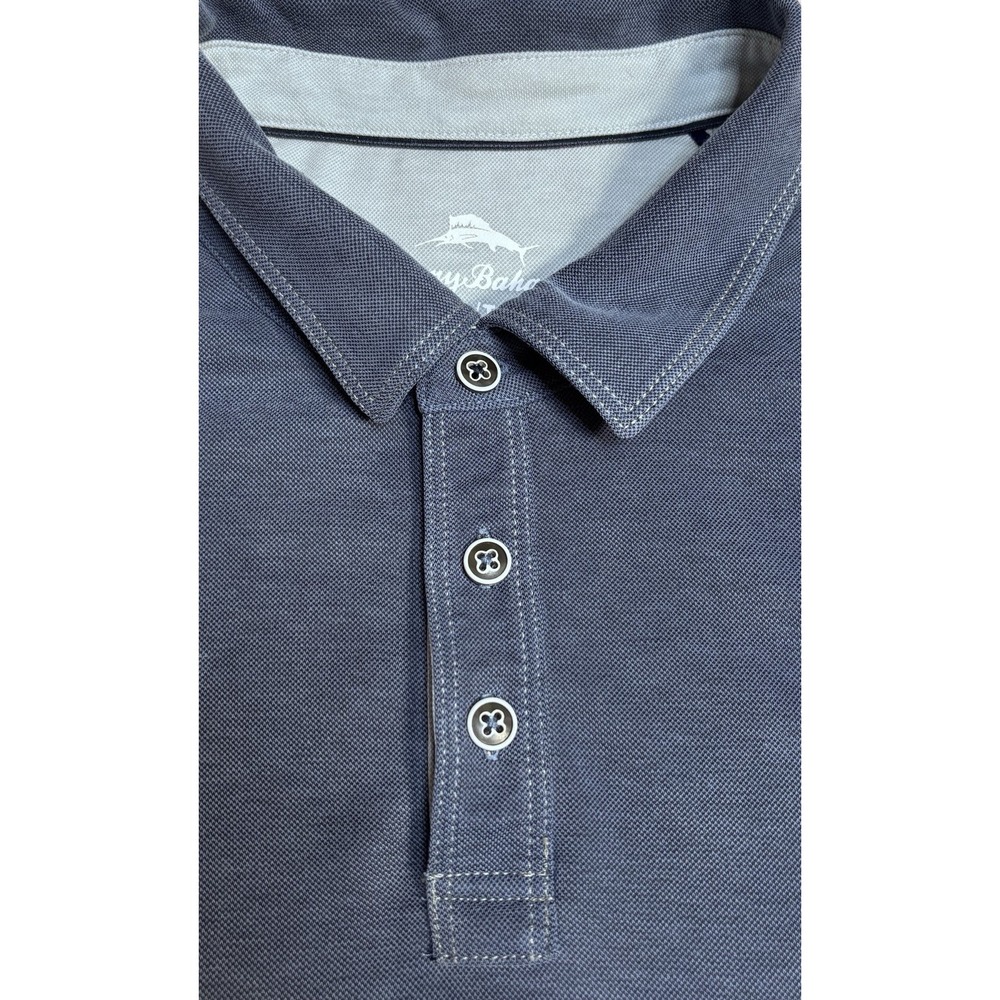 Tommy Bahama Men's Polo XL Blue Short Sleeve 3 Button Lightweight Golf